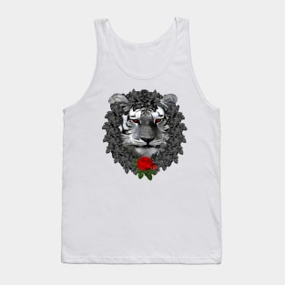 Tiger Red Rose Wreath Tank Top